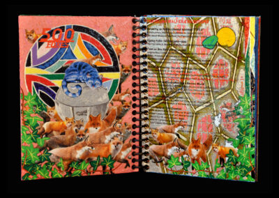 2.2012, 5 1/2” x 4 1/2”, 24 images, mixed media: computer/collage/paint 12 pages.